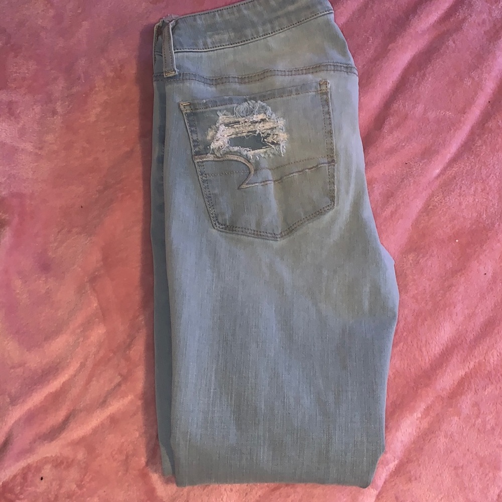 ae light wash jeans for $10